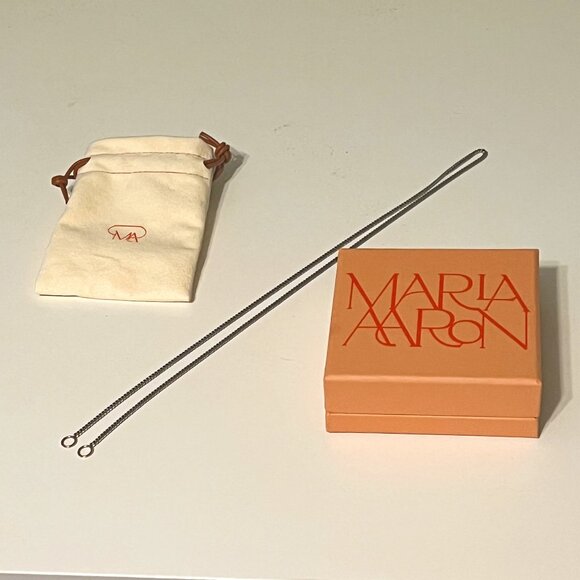 Marla Aaron Not So Heavy Curb Chain Sterling Silver with Rose Gold Loops - Picture 1 of 2